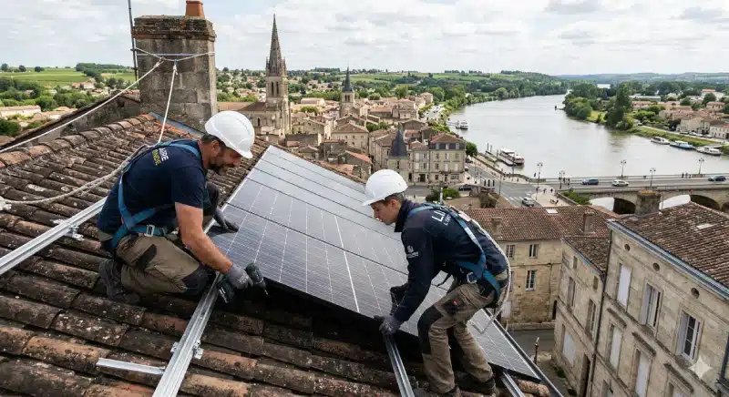 Installation de panneaux solaires sur libourne